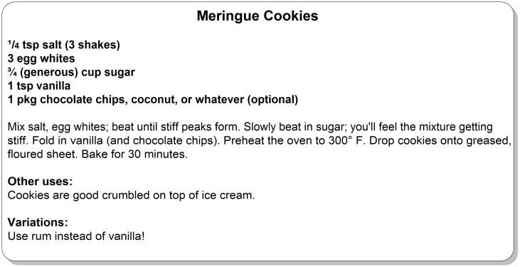 Sample Cookie Recipe